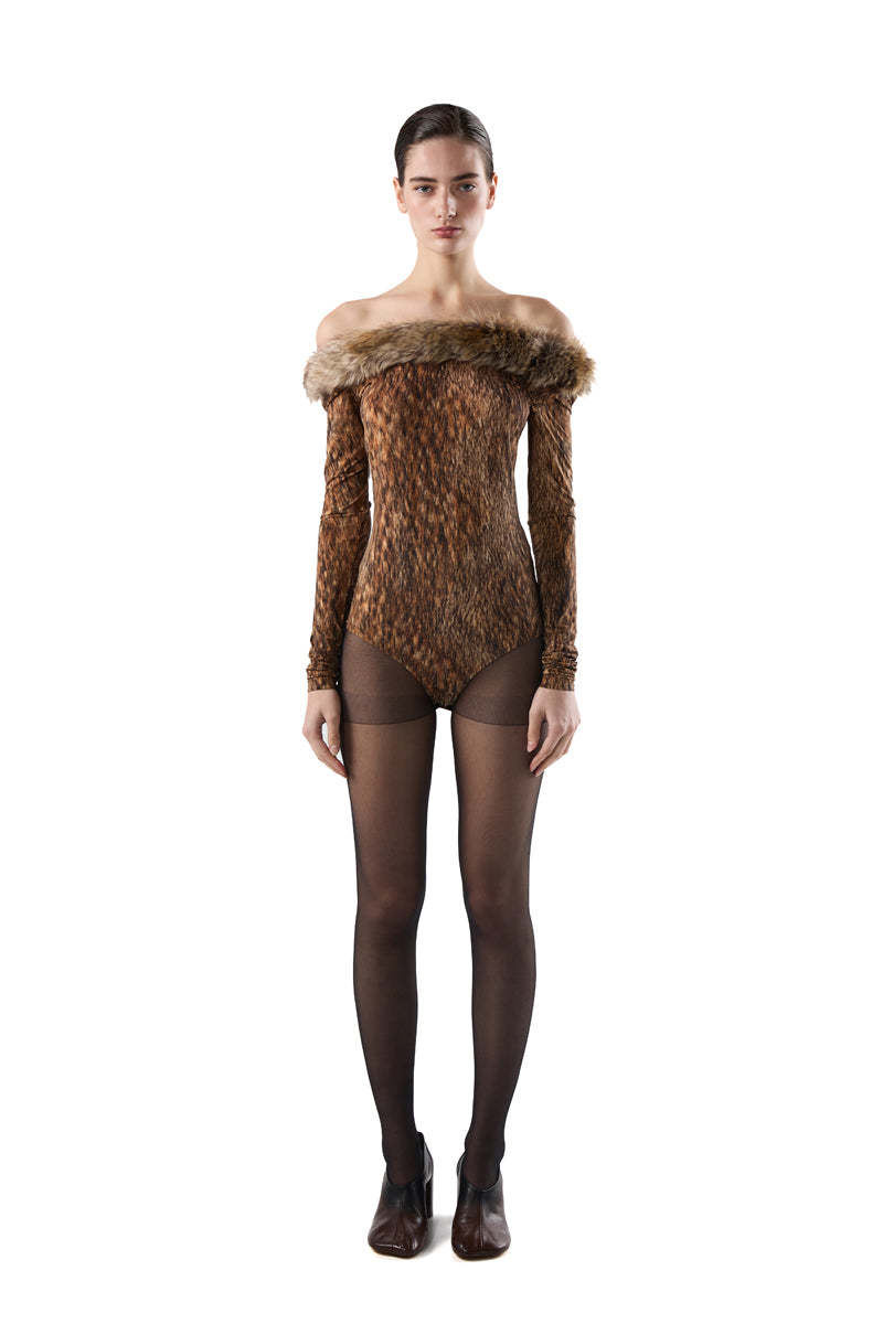 MM6 Maison Margiela Animal-Print Bodysuit