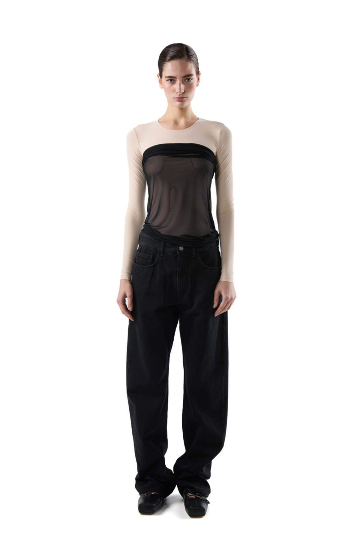 MM6 Maison Margiela Gathered Jeans - Image 1 of 6