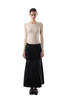 MM6 Maison Margiela Pleated Draped Midi Skirt - Black - Thumbnail 1