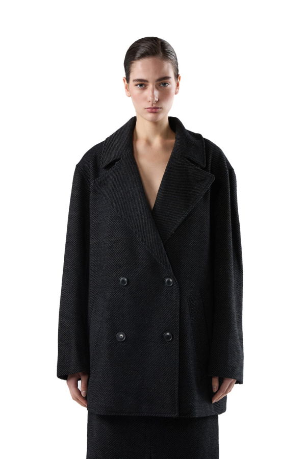 Proenza Schouler Ronan Wool Jacket - Black/Grey