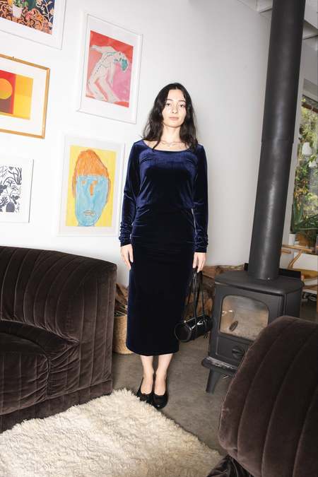 Simone Wild Hammered Velvet Raglan Sweater | Garmentory