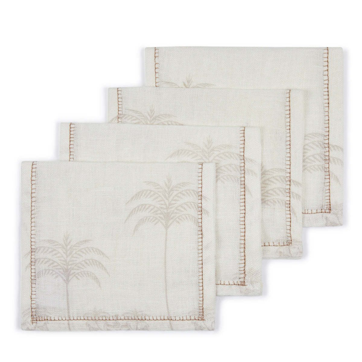 Majka & Co La Fortuna Palms Cocktail Napkins Set of 4 - Image 1 of 5