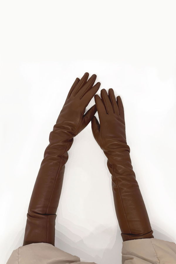 Cynthia Rowley Bea Long Leather Gloves