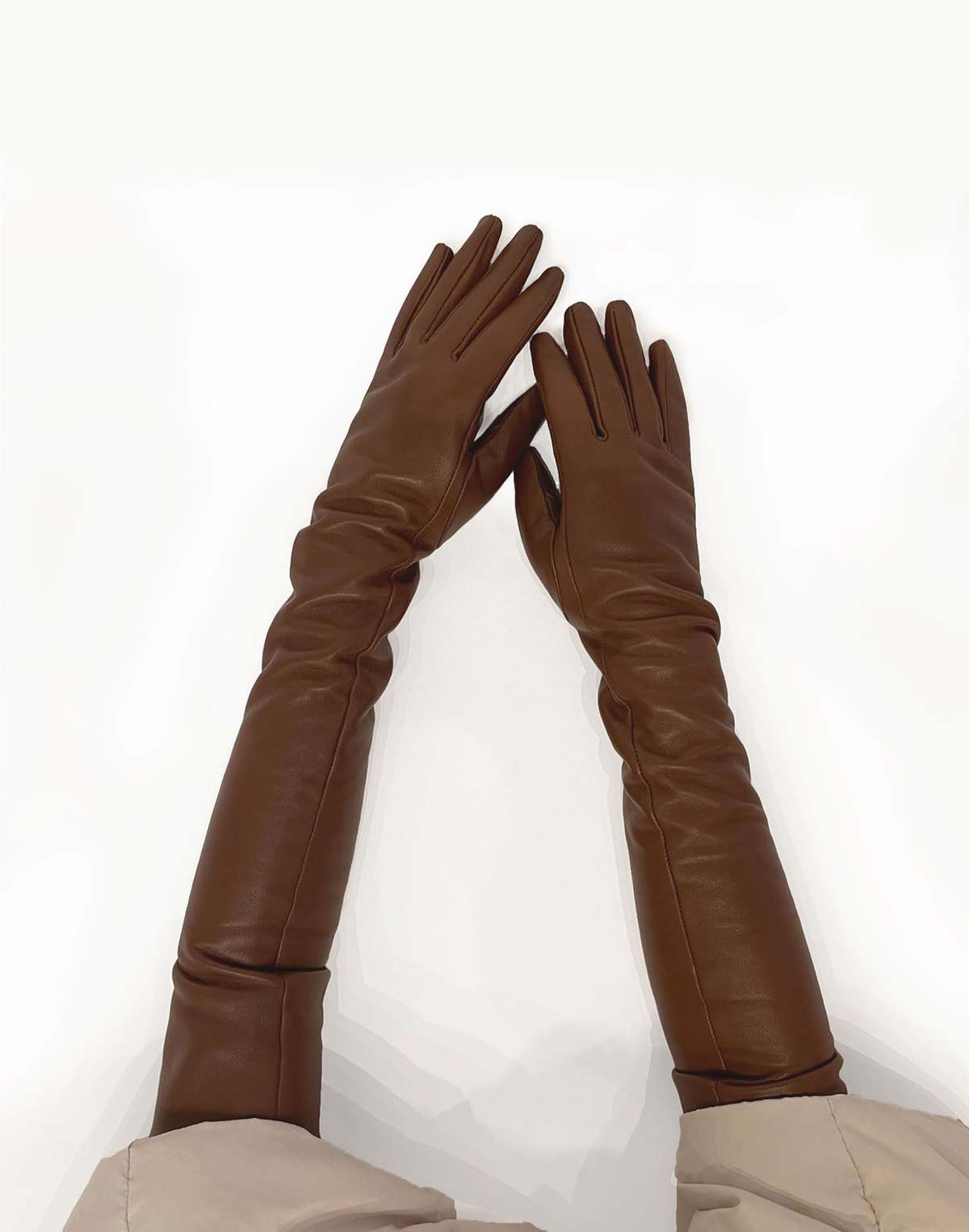 Cynthia Rowley Bea Long Leather Gloves - Image 2 of 3