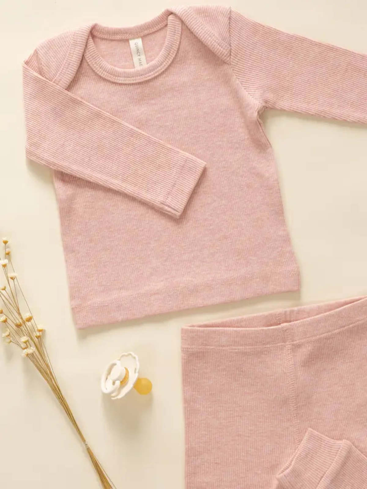 KIDS Rylee + Cru Quincy Mae Ribbed Tee + Legging Set - Image 2 of 2