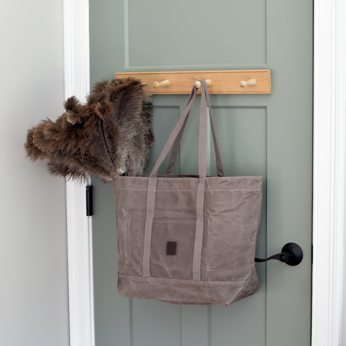 Earth & Nest Waxed Canvas Tote Bag - Gray - Image 2 of 2