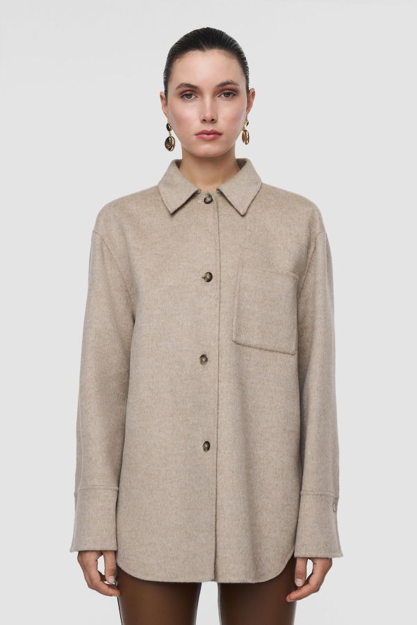 JOSEPH Wada Double Face Cashmere Shirt Jacket - Powder Melange