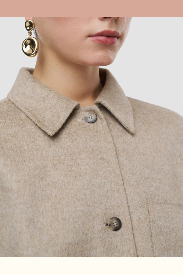 JOSEPH Wada Double Face Cashmere Shirt Jacket - Powder Melange