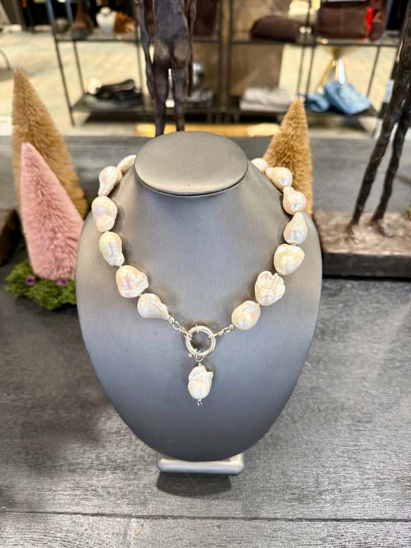 The Loved One Baroque Pearl Silver Mariner's Clasp Necklace