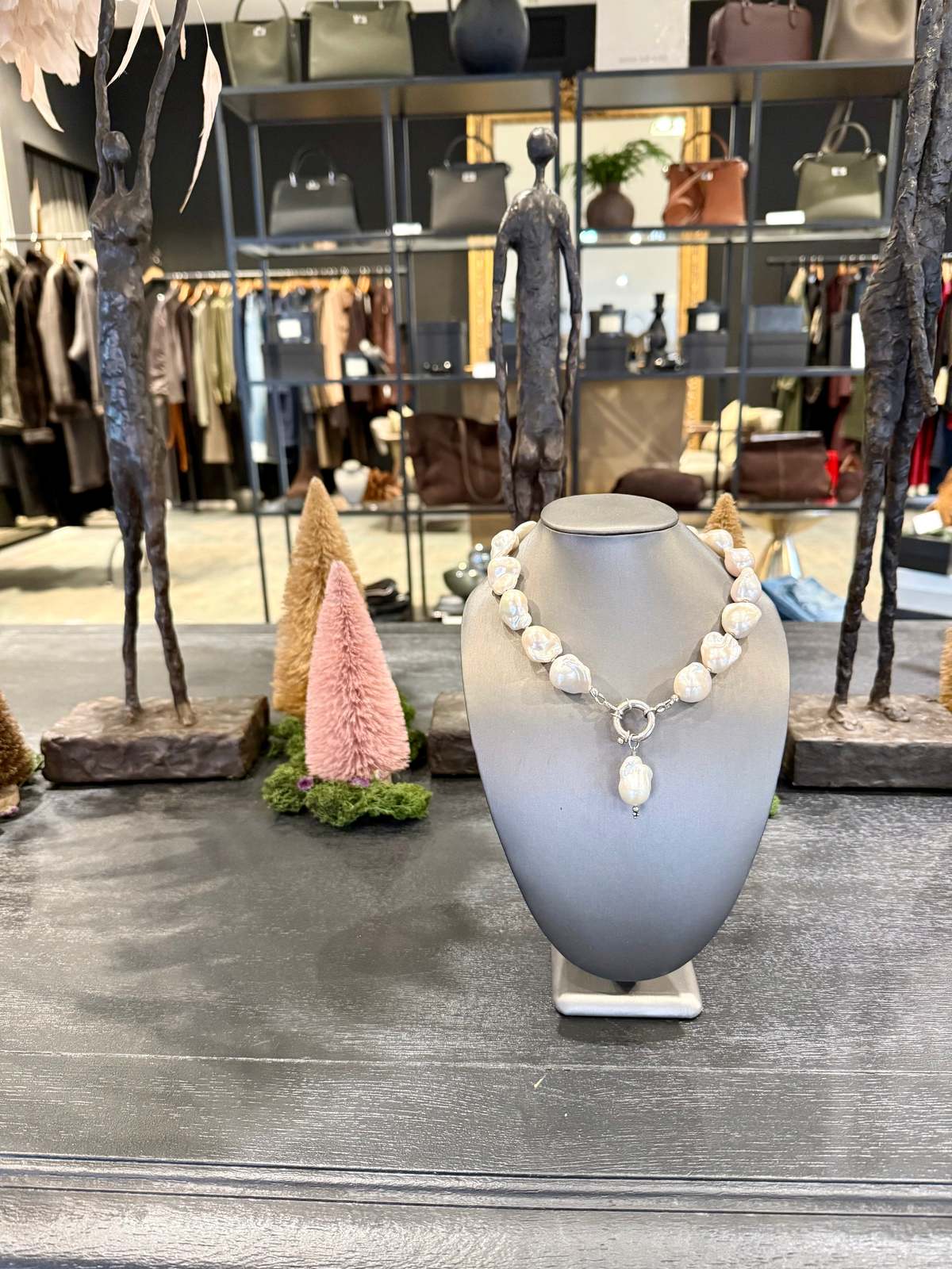 The Loved One Baroque Pearl Silver Mariner's Clasp Necklace - Image 2 of 4