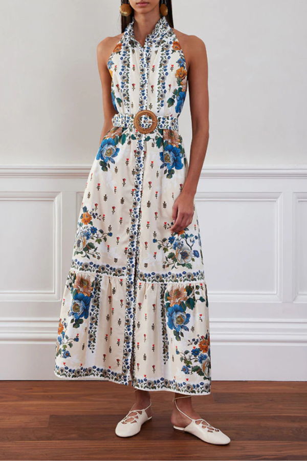 Borgo de Nor Biba Dress - Magical Blossom Cream