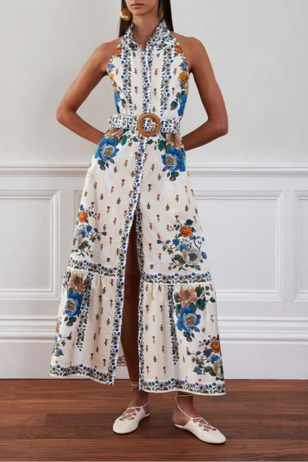 Borgo de Nor Biba Dress - Magical Blossom Cream