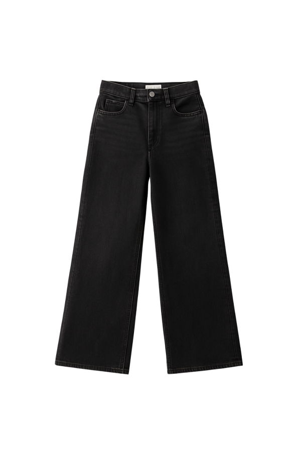 Frank & Eileen East Galway Long Wide-Leg Jeans - Black Washed