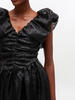 Ganni Organza Ruched Dress - Black - Thumbnail 4