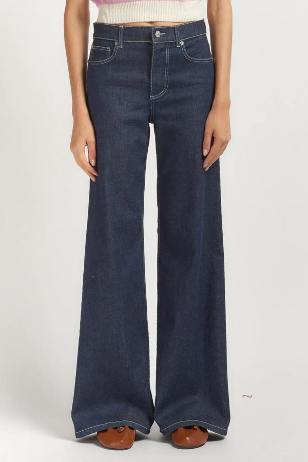 Marni Stretch Denim 5-Pocket Trousers Jeans - Blu Black