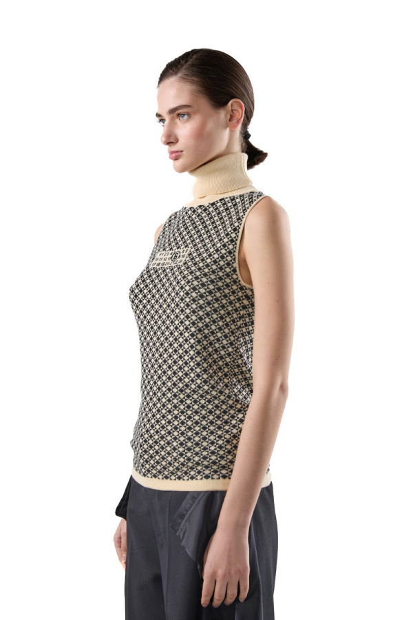 MM6 Maison Margiela Turtleneck Knit Sleeveless Top