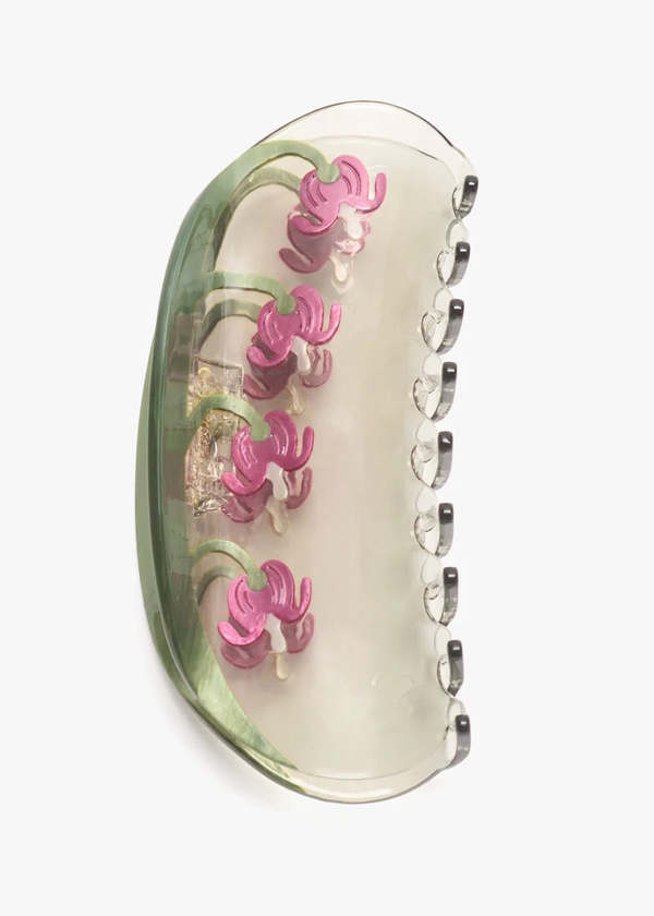 Winona Irene XL Bleeding Heart Flower Long Hair Claw Clip