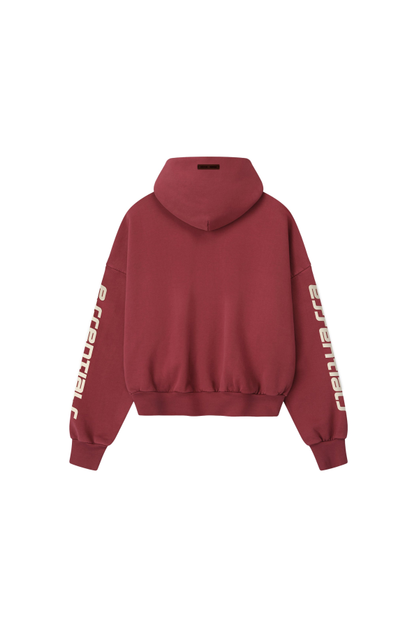 Fear of God Essentials Cropped Relaxed Hoodie - Crimson