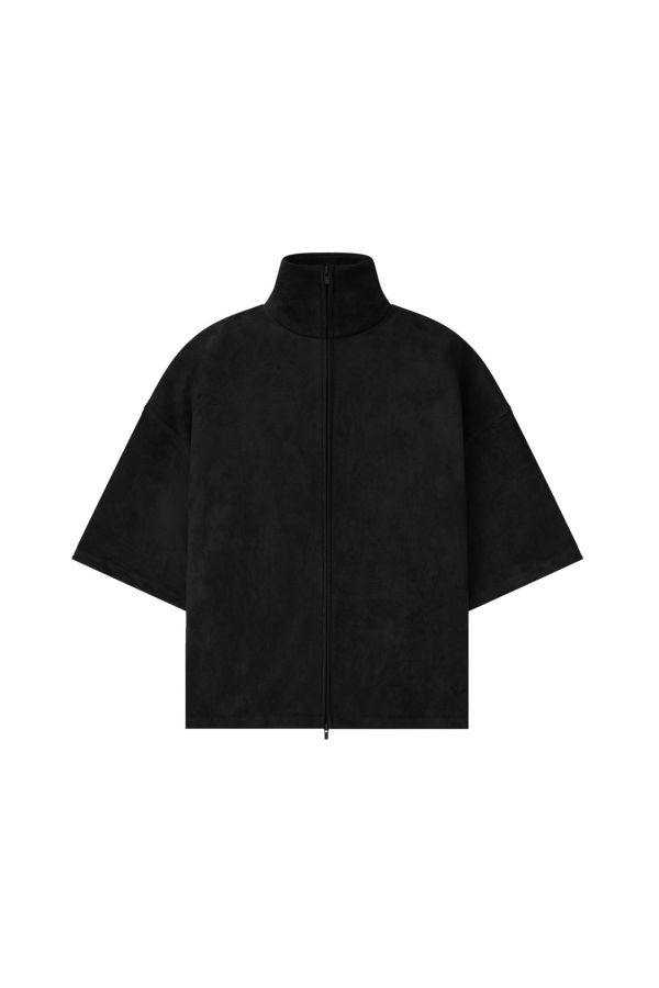 Fear of God Suede Fleece High Neck 3/4 Sleeve Jacket - Vintage Black