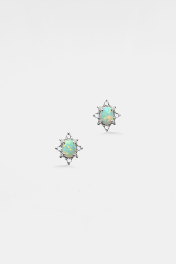 Perimade & Co. Tiny Vintage Opal Star Stud Earrings