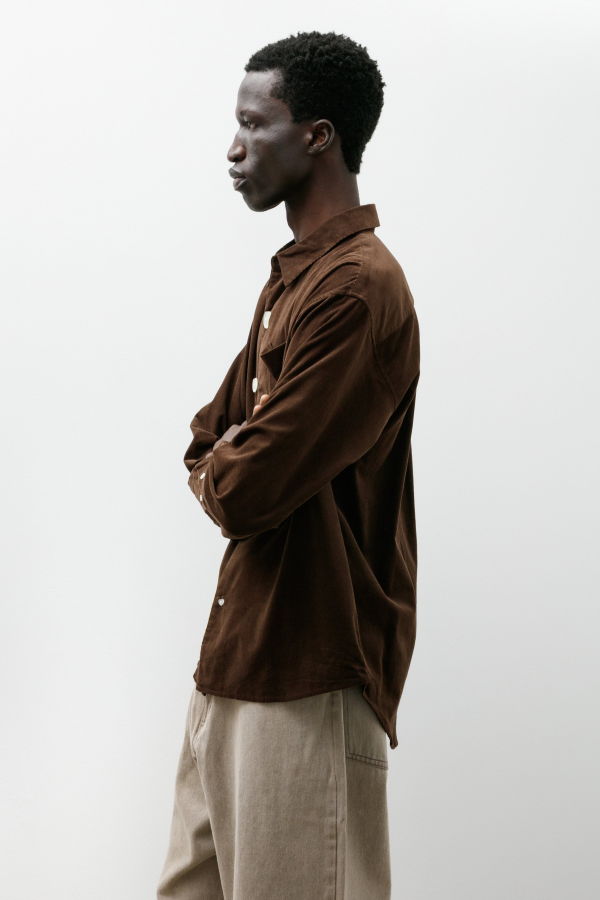 Phingerin Floating Heart Cord Shirt - Brown