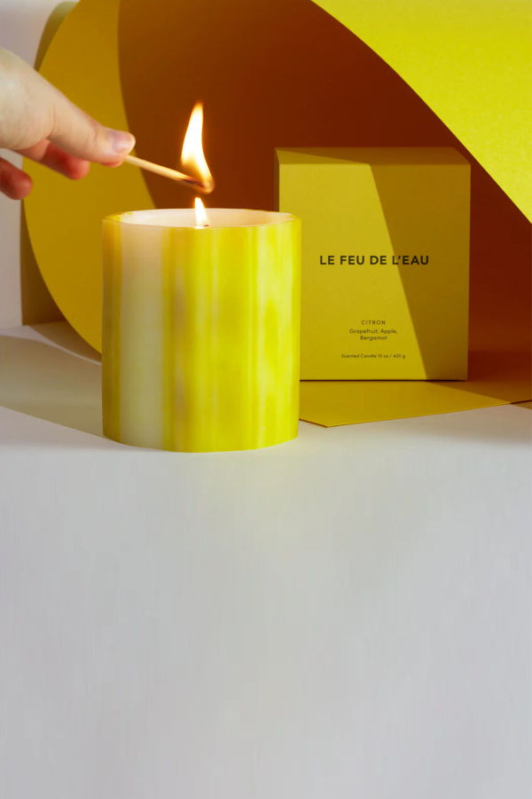 Le Feu De L'Eau Citron Wax Vessel Candle - Yellow
