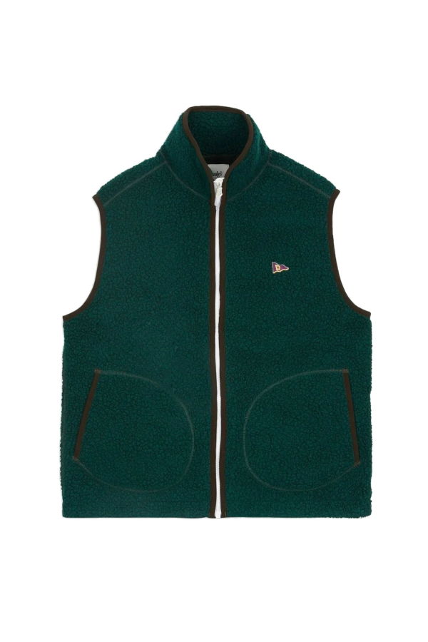 drakes Boucle Wool Fleece Zip Vest