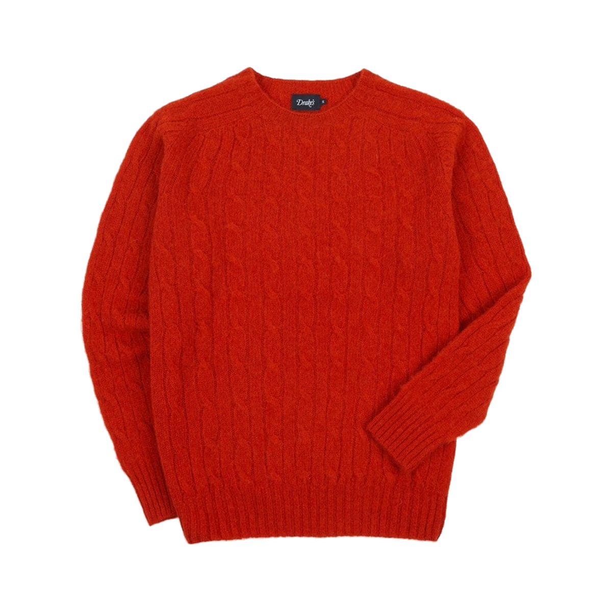 Drakes Brushed Shetland Cable Jumper - Image 1 of 3