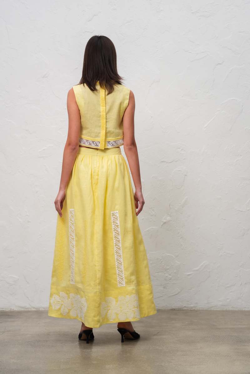 Annabo Desert Rose Crop Top - Yellow