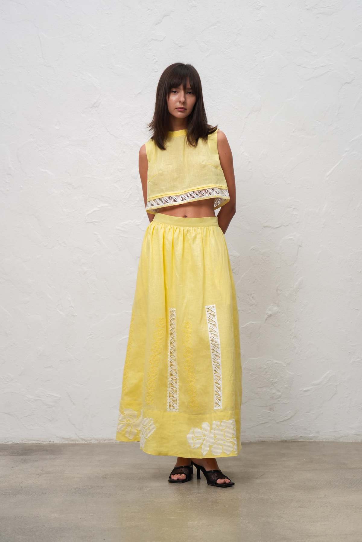 Annabo Desert Rose Crop Top - Yellow - Image 4 of 6