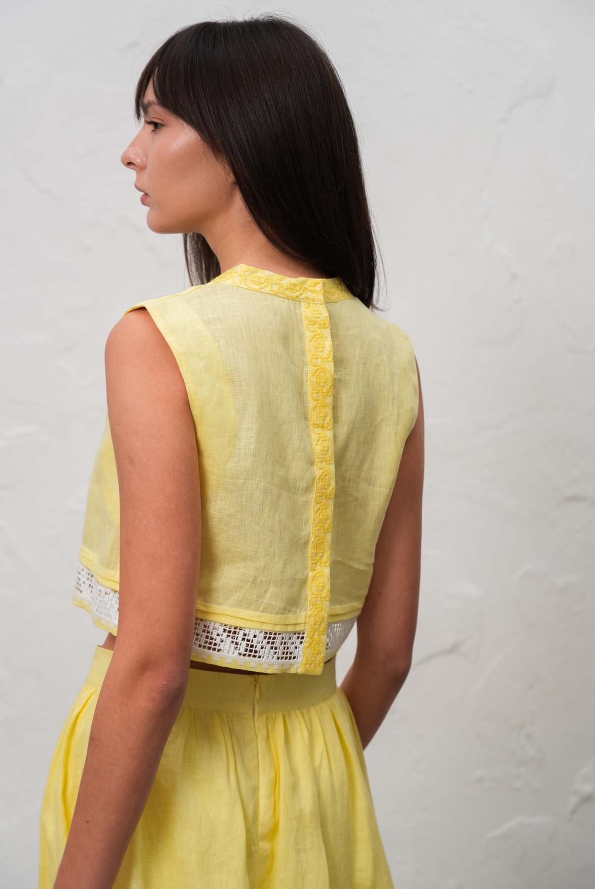 Annabo Desert Rose Crop Top - Yellow - Image 6 of 6