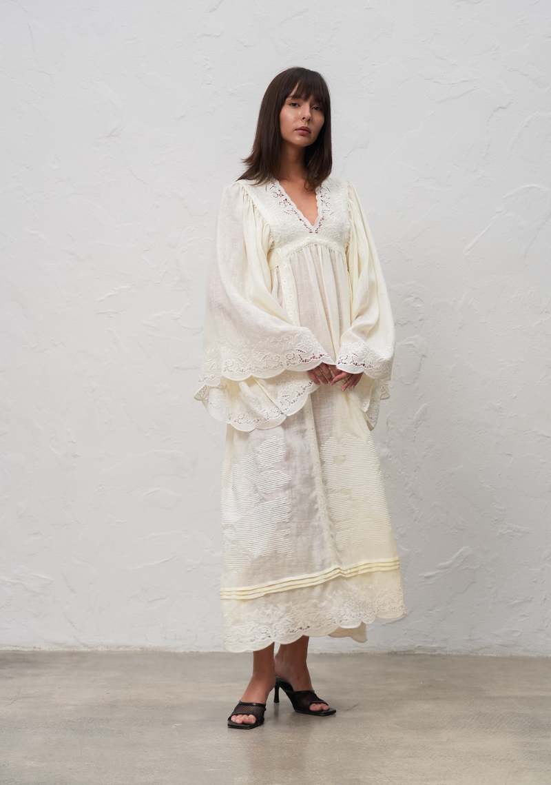 Annabo Eternal Meadow Maxi Dress - Ivory