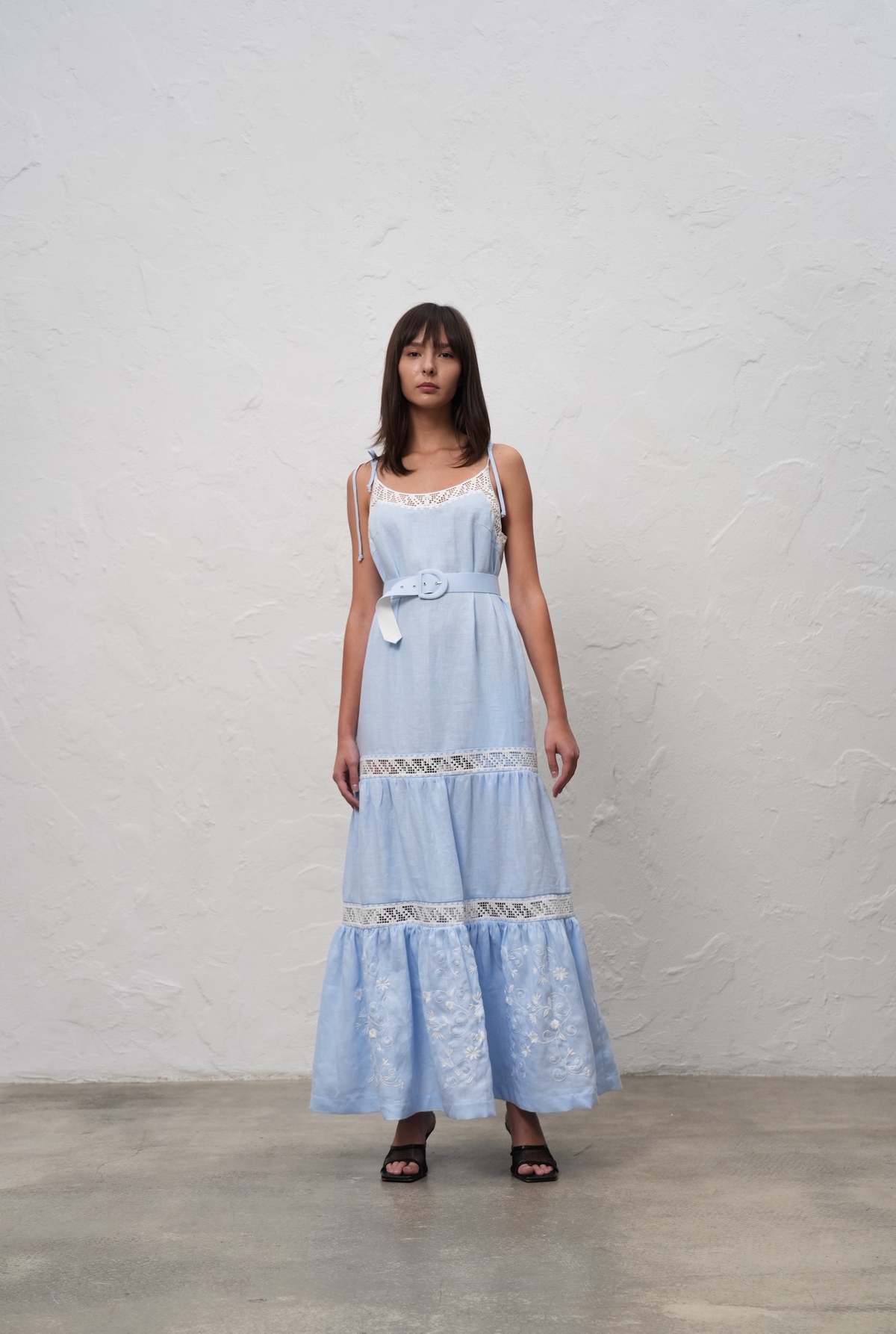 Annabo Spring Mirage Sleeveless Maxi Dress - Sky Blue/White - Image 1 of 5
