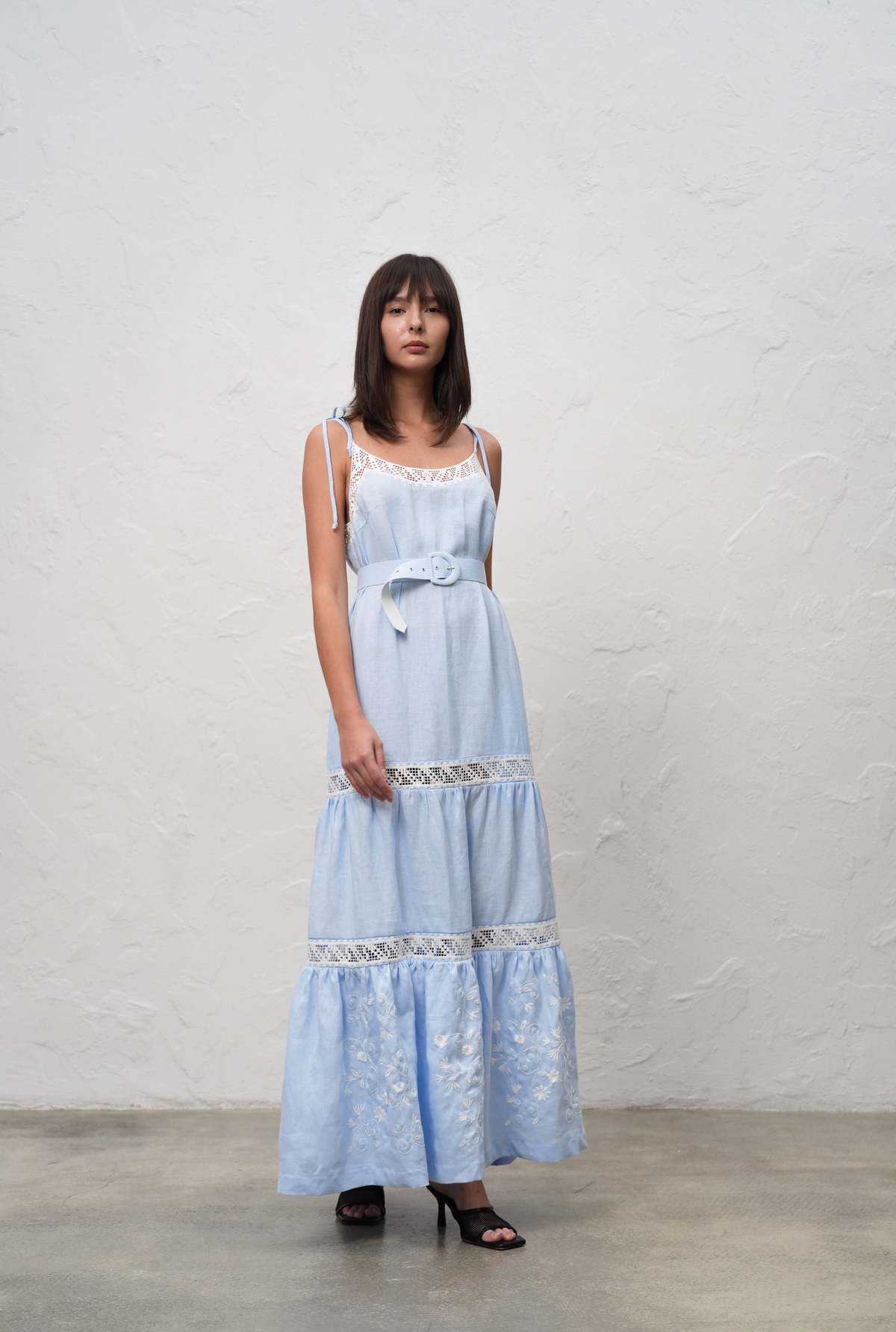 Annabo Spring Mirage Sleeveless Maxi Dress - Sky Blue/White - Image 2 of 5