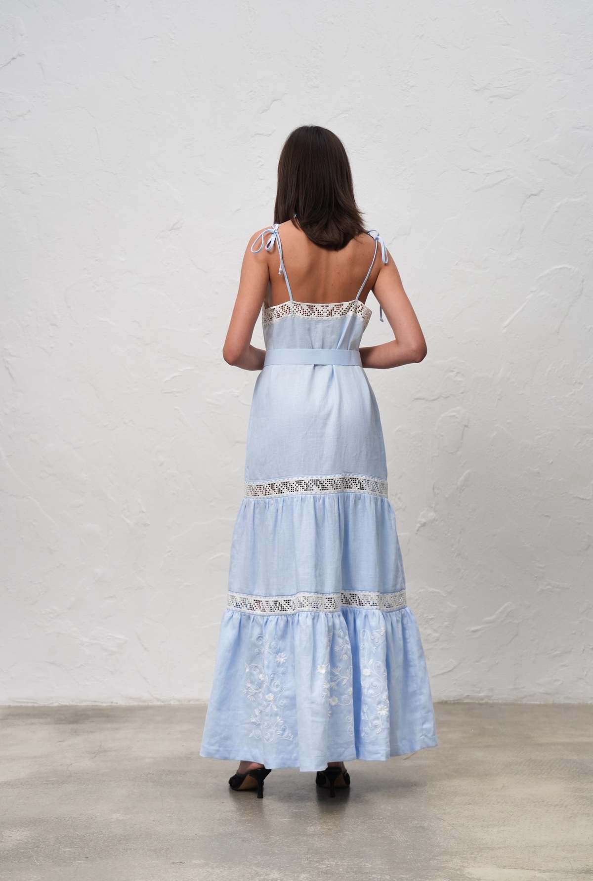Annabo Spring Mirage Sleeveless Maxi Dress - Sky Blue/White - Image 3 of 5