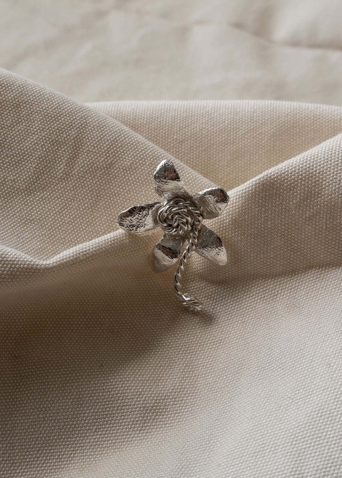 Shannen Young Flower Braid Single Earring - Silver - Image 1 of 5