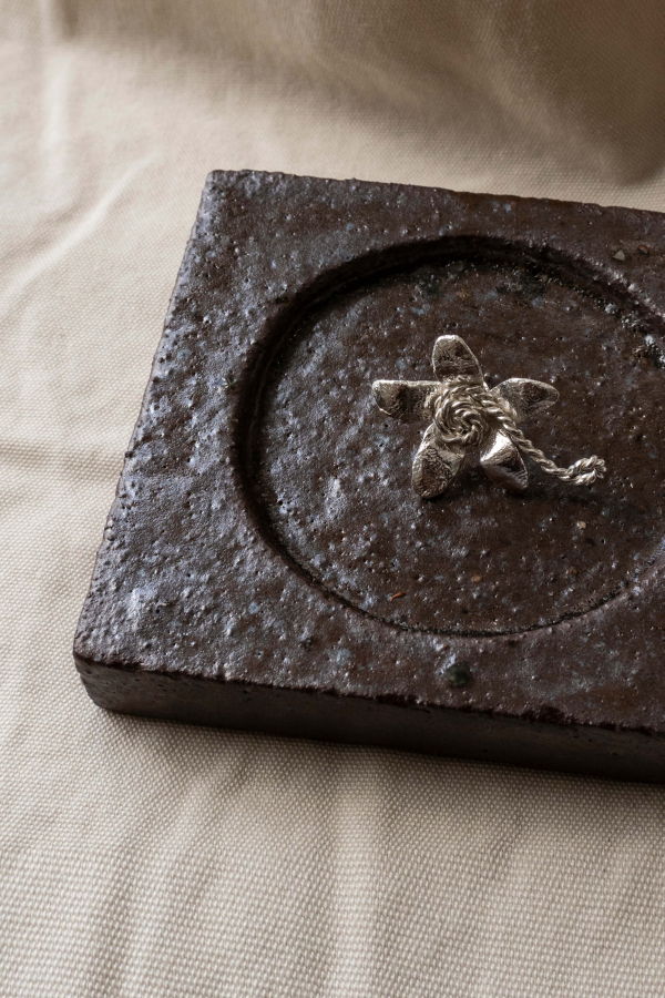 Shannen Young Flower Braid Single Earring - Silver