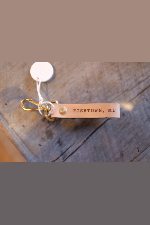 FISHTOWN Fishtown Leather and Brass Key Fob - Brass