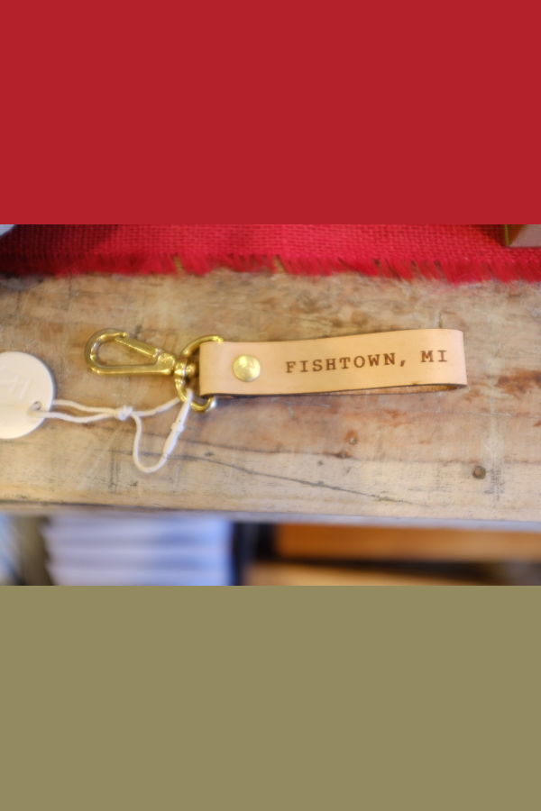 FISHTOWN Fishtown Leather and Brass Key Fob - Brass