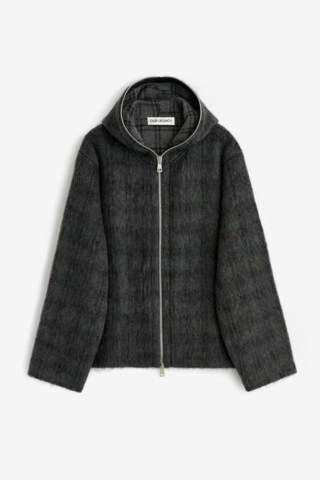 トップス OUR LEGACY FULLZIP HOOD MOLE GREY MOHAIR Our Legacy - Full Zip Hood Mole Grey Mohair