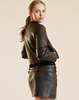 Cynthia Rowley Winona Oversized Leather Jacket - Brown - Thumbnail 2