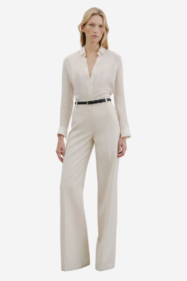 Nili Lotan Rivers Wool Pant - Stone