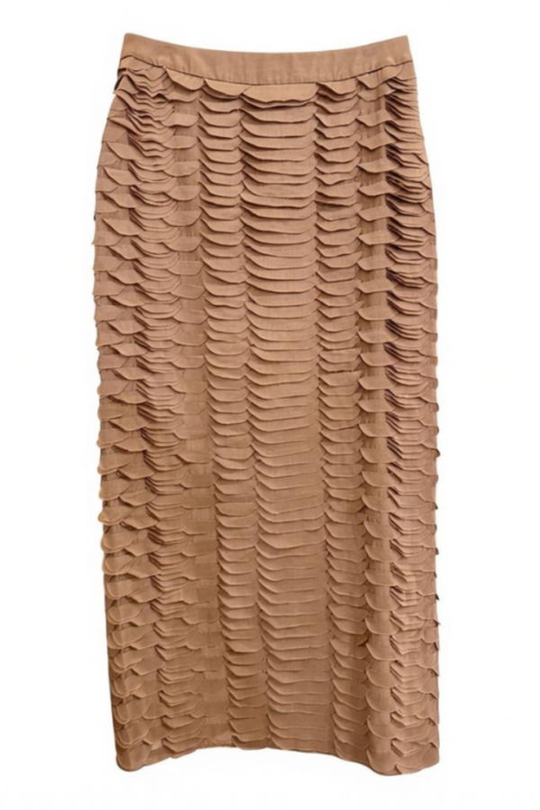 TWP Sylkie Skirt with Scales - Toasted Coconut