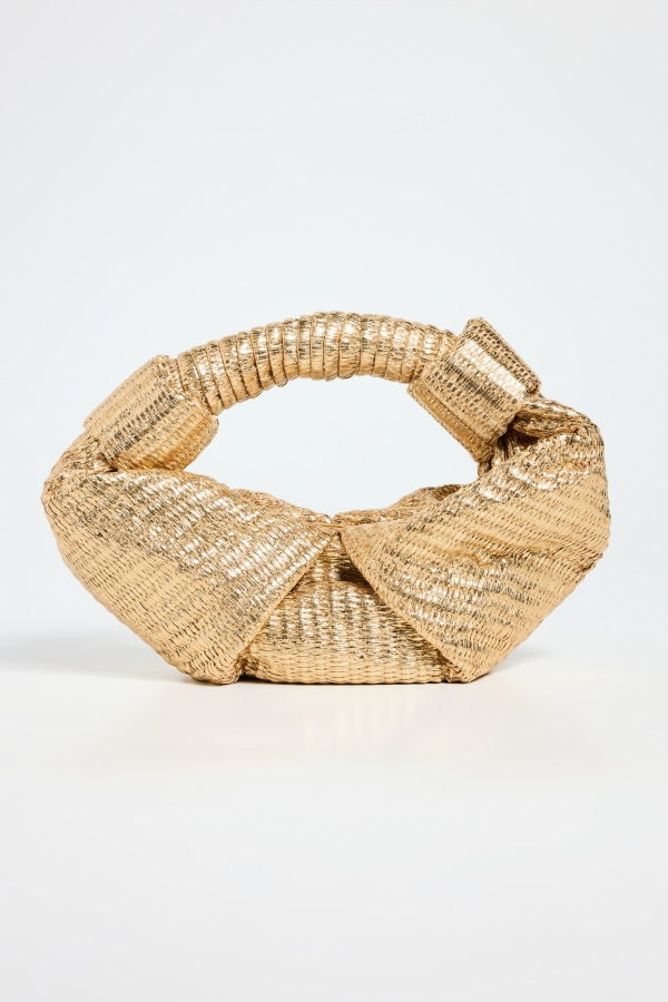 Simon Miller Metallic Raffia Lopsy Bag - Gold-Natural
