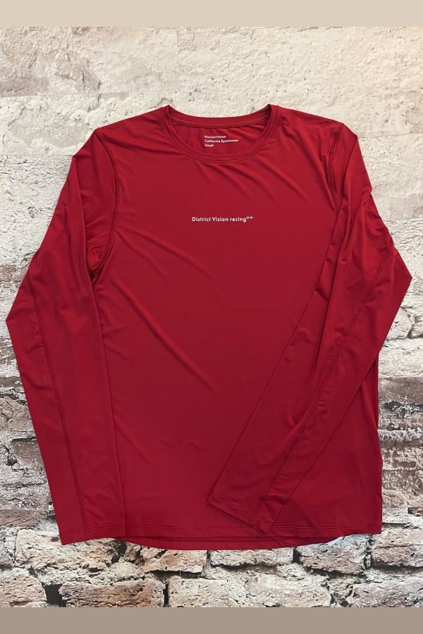 District Vision Ultralight Aloe LS Tee - Cardinal