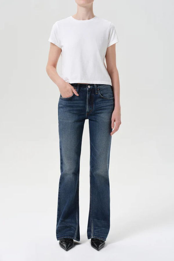 AGOLDE Mid Rise Kick Boot Jeans - Stencil