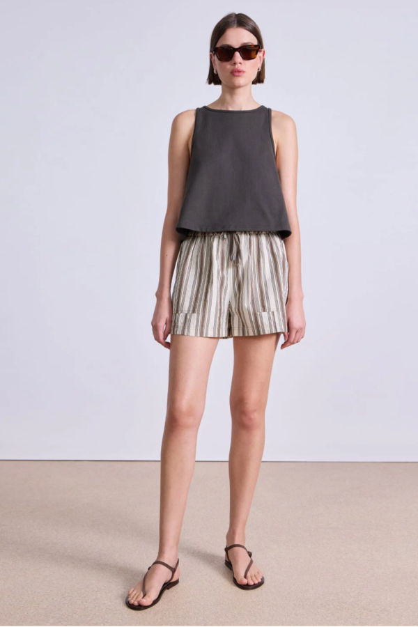 Apiece Apart Surf Short - Wide Stripes + Cream