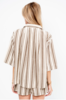 Apiece Apart Terrasini Button Up Shirt - Wide Stripes Coffee + Cream - Thumbnail 2