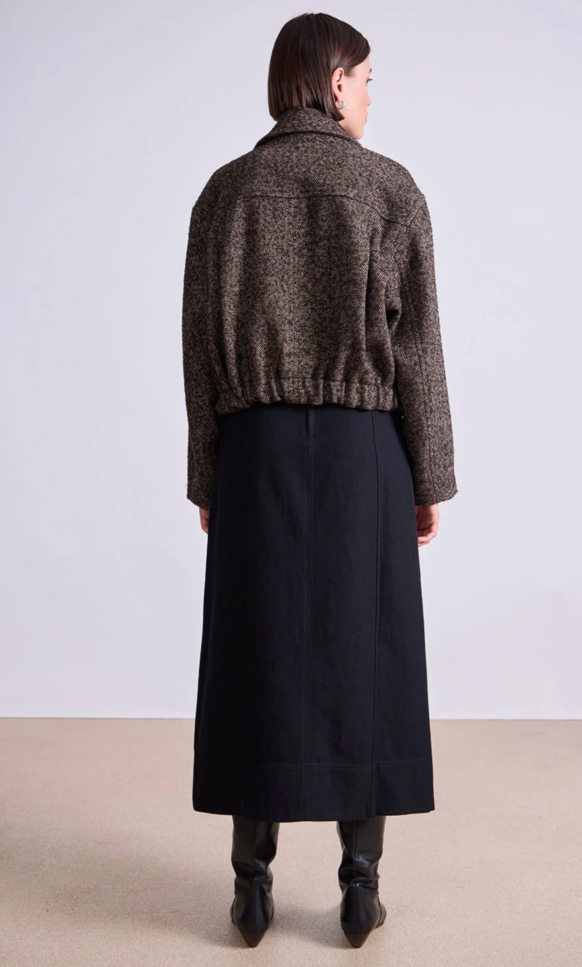 Apiece Apart Ria Cropped Back Jacket - Textured Herringbone - Image 3 of 3