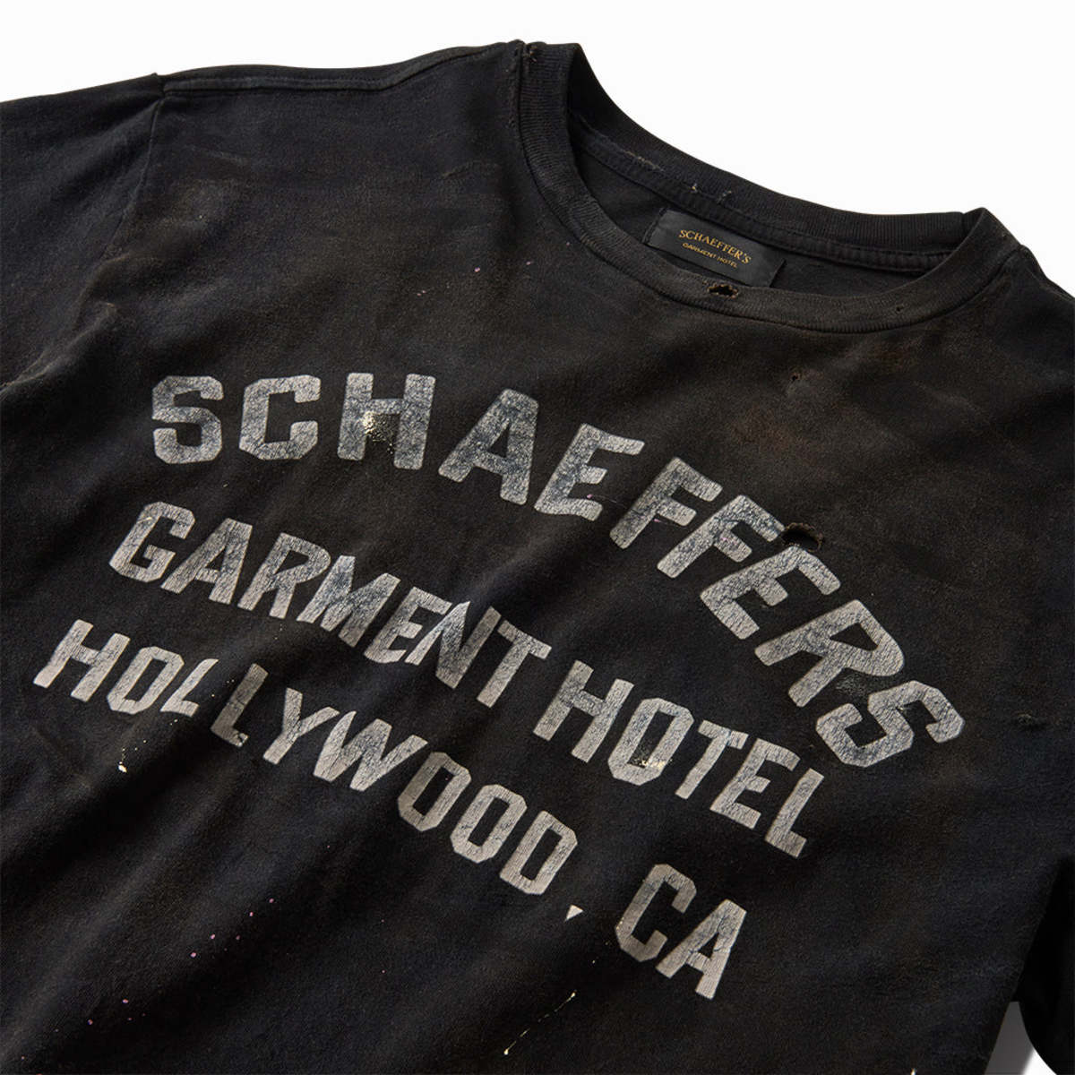 SCHAEFFER'S GARMENT HOTEL Distressed Cycle Varsity Tee - Image 3 of 4
